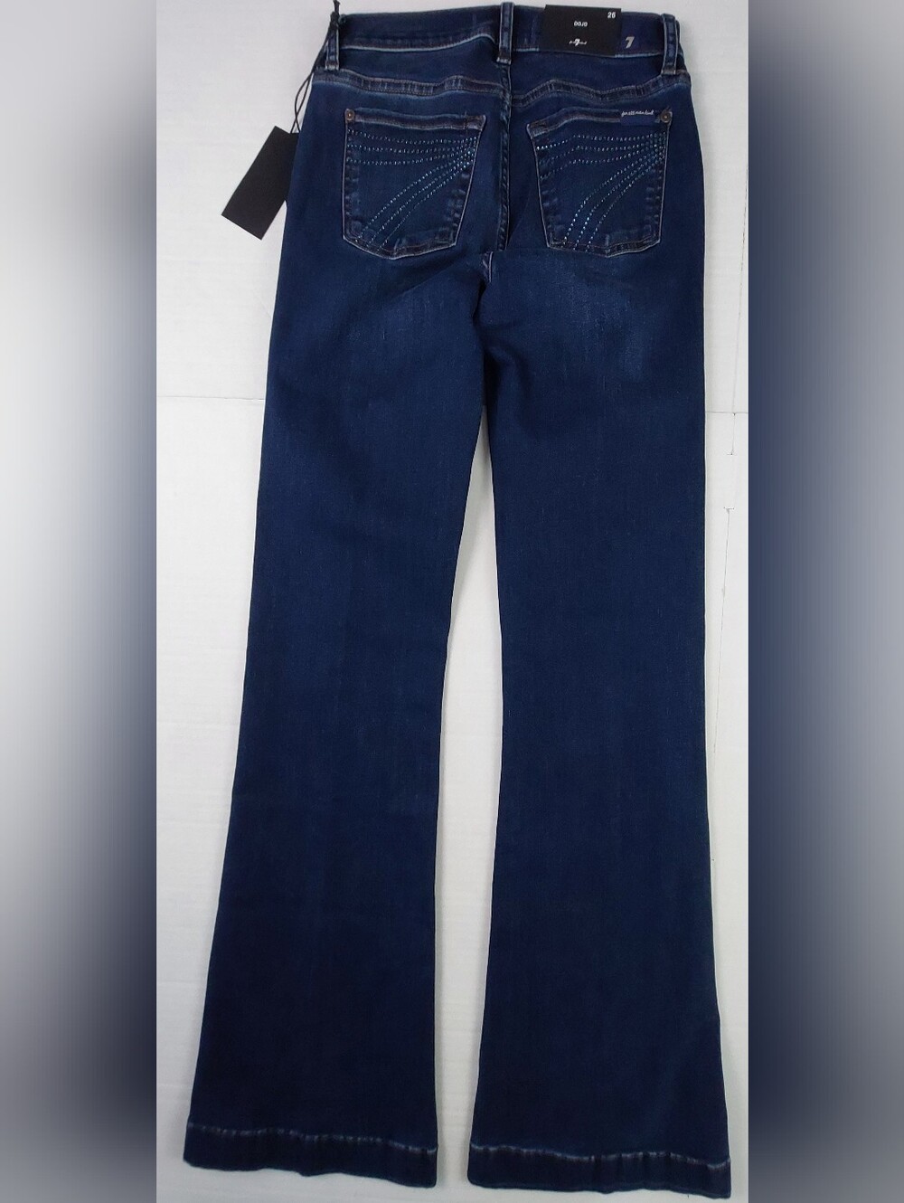 7 For All Mankind Dojo Alexandria Crystals 7 Flared Jeans Womens 25x35 NWT $329